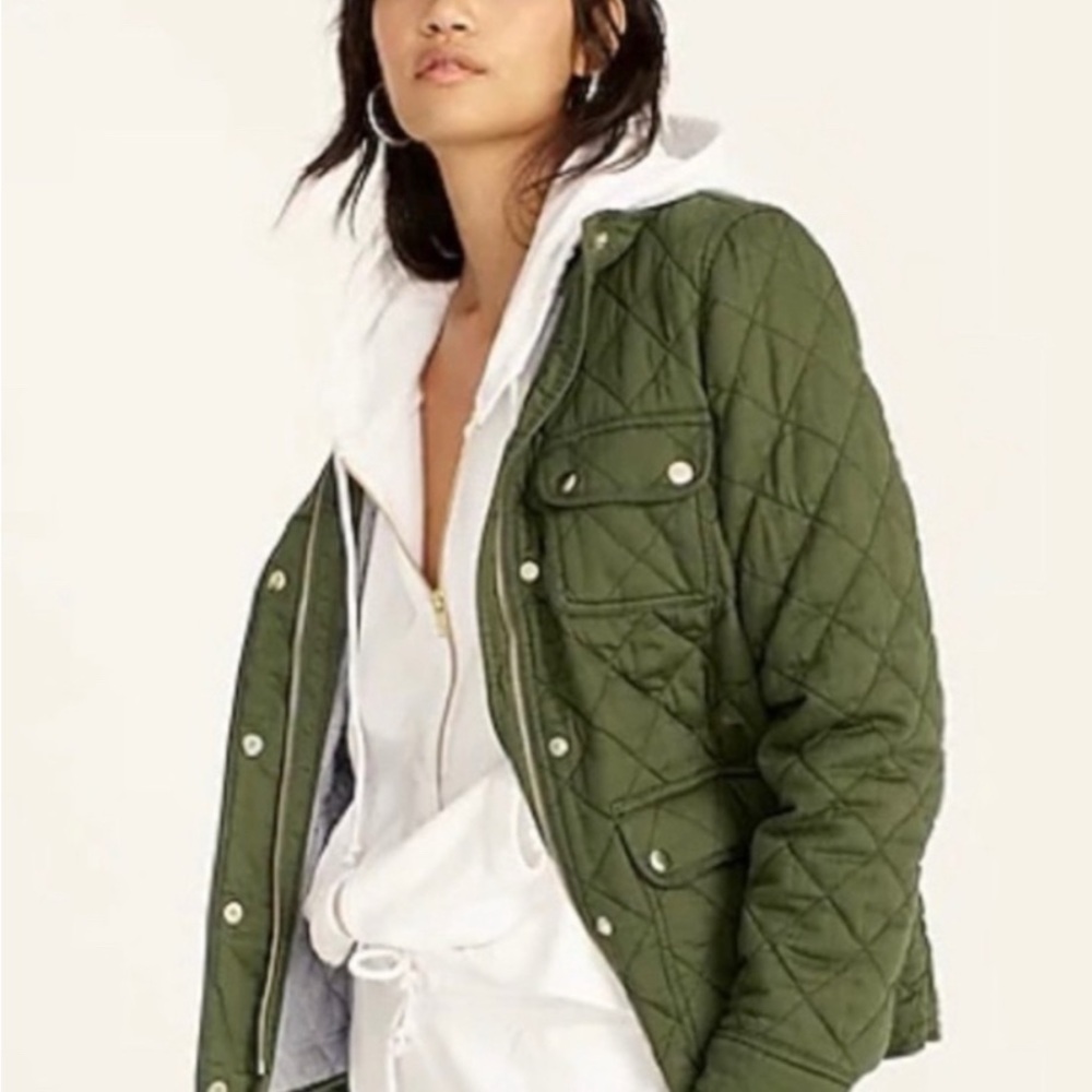 J. Crew Green Utility Jacket with Relaxed Fit